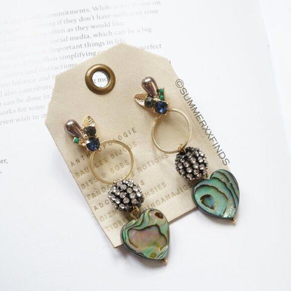 Anthropologie Abalone Charm Drop Earrings - Picture 2 of 4